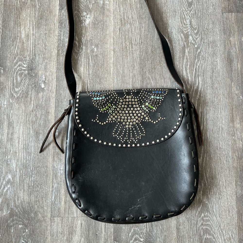 Black Studded Shoulder Bag